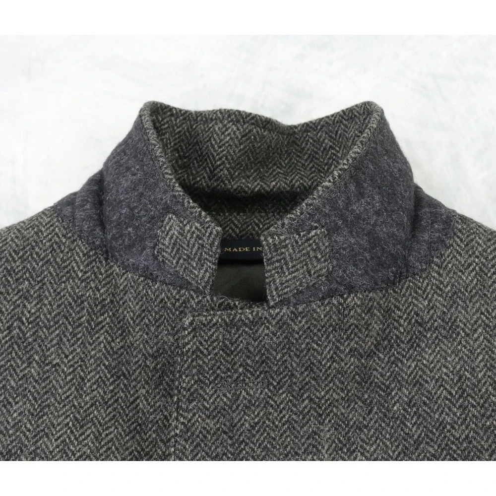 Banana Republic Tweed Sport Coat 38R Grey Herringbone Moon British Wool Blazer
